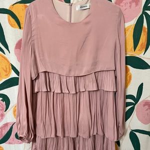 Pink Ruffled Shift Dress